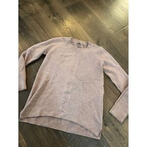 Evolution by Cyrus Light Mauve Ribbed Knit Textured Sweater Size S